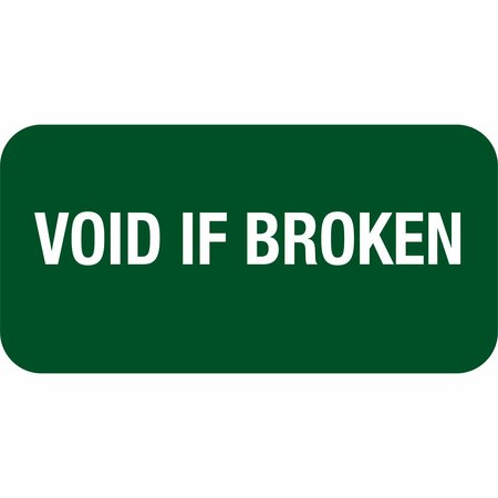 LUSTRE-CAL VOID Label VOID IF BROKEN Green 1.50in x 0.75in, 100PK 253774Vo0GVoid
